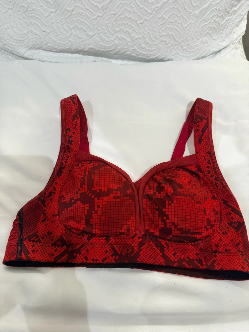 lululemon athletica Red Snake-Print Molded Sports Bra
